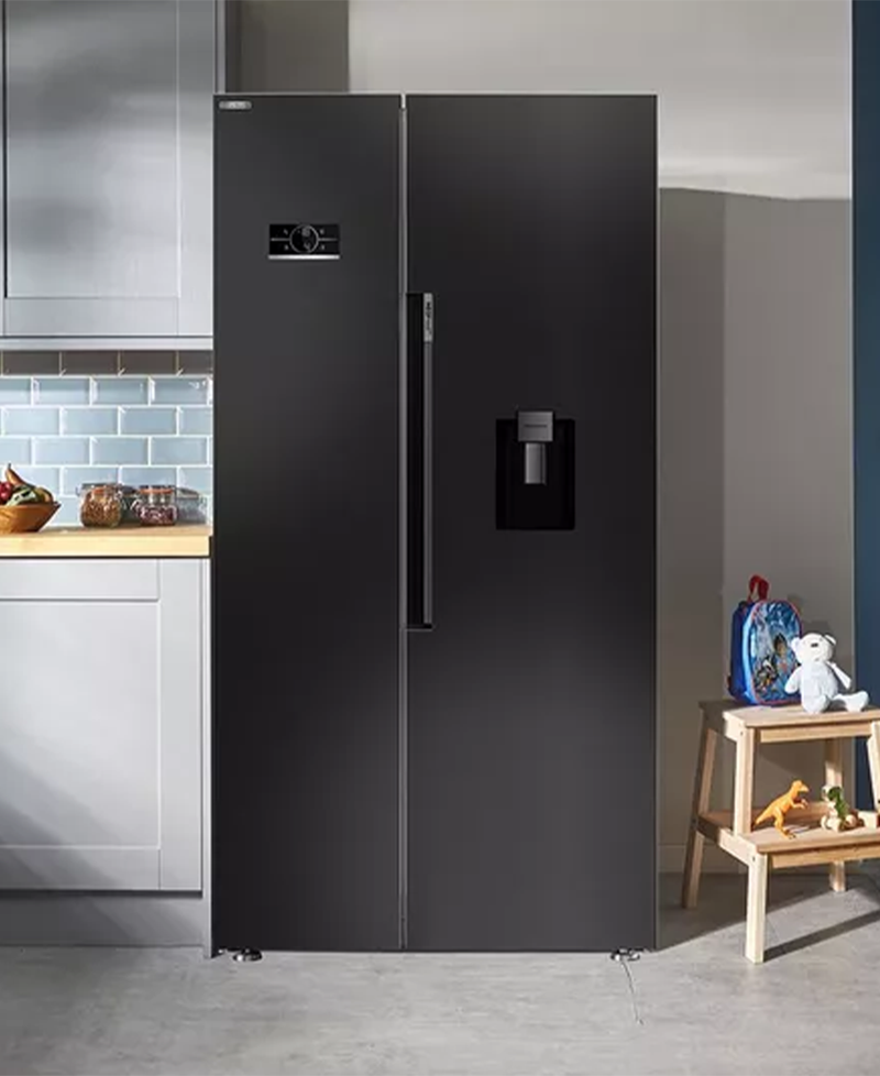 Beko American Fridge Freezer with NeoFrost™ & HarvestFresh™ | Black Steel - ASD2442VPZ Redmond Electric Gorey
