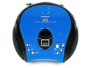 Lenco SCD-24 Portable FM Radio And CD Player, Blue/Black SCD-24BLUE/BLACK Portable Radio & CD Player