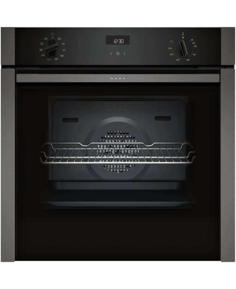 Neff b57cr22n0b built in electric 60cm top black single oven