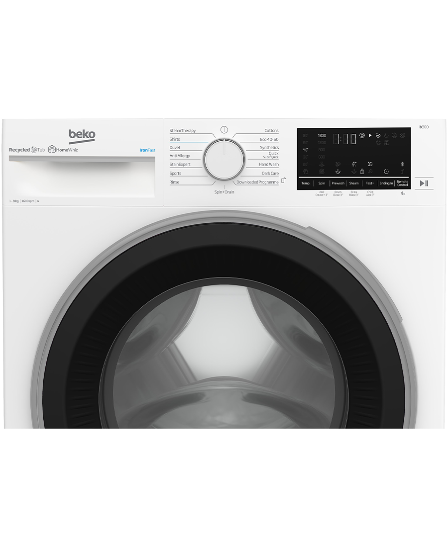Beko 9kg 1600rpm Washing Machine IronFast RecycledTub® B3W5961IW Redmond Electric Gorey
