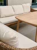 Burford L-Shaped Acorn Rattan Wood Corner Lounge Dining Set + 2 Stools - Left-Handed - HUCBURFORDCL Redmond Electric Gorey