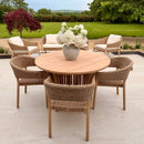 Cairns 4-Piece Rattan & Wood Dining Set with Round Acorn Table - HUCCARNS4D Redmond Electric Gorey