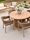 Cairns 4-Piece Rattan & Wood Dining Set with Round Acorn Table - HUCCARNS4D Redmond Electric Gorey