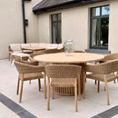 Cairns 6-Piece Rattan & Wood Dining Set with Round Acorn Table - HUCCARNS6D