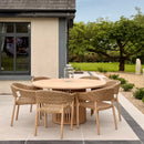 Cairns 6-Piece Rattan & Wood Dining Set with Round Acorn Table - HUCCARNS6D