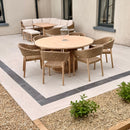 Cairns 6-Piece Rattan & Wood Dining Set with Round Acorn Table - HUCCARNS6D