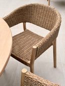 Cairns 4-Piece Rattan & Wood Dining Set with Round Acorn Table - HUCCARNS4D Redmond Electric Gorey