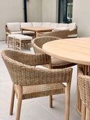 Cairns 4-Piece Rattan & Wood Dining Set with Round Acorn Table - HUCCARNS4D Redmond Electric Gorey
