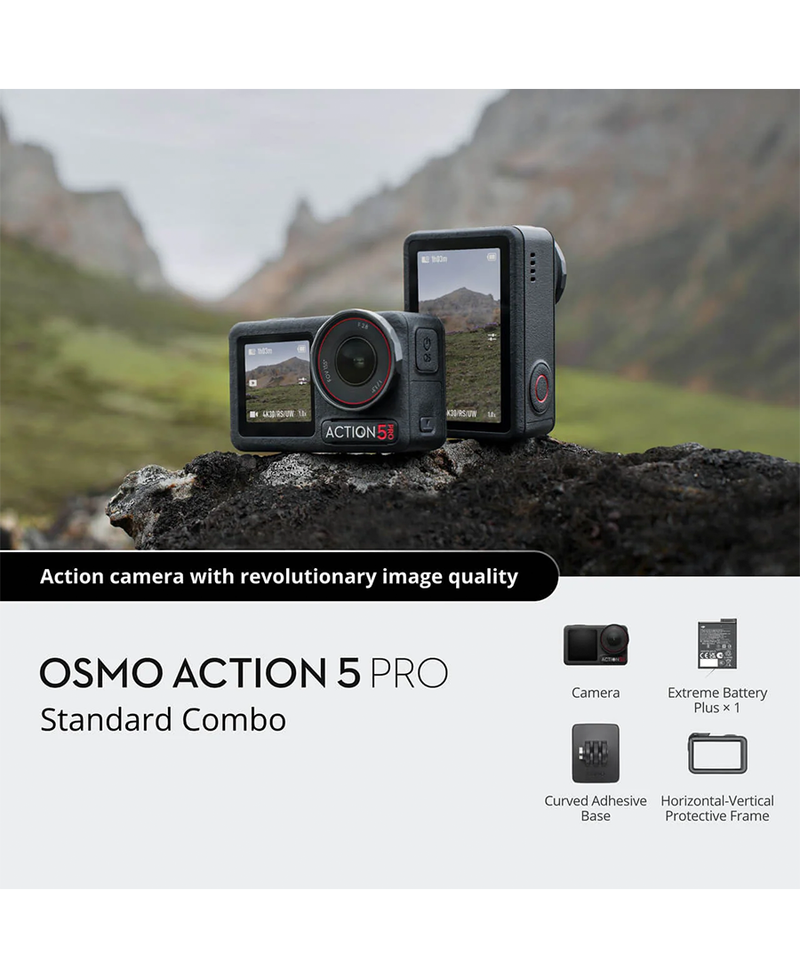 DJI Osmo Action 5 Pro Standard Combo - Black | CP.OS.00000349.03 Redmond Electric Gorey