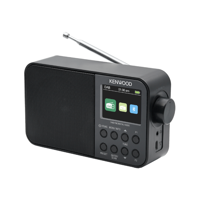 Kenwood Portable DAB+/FM Radio With Bluetooth, Black CRM30DABB DAB Radio