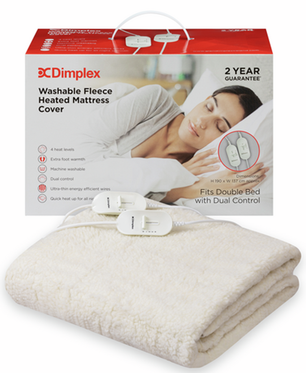 Dimplex Double Dual Control Washable Fleece Heated Mattress Cover