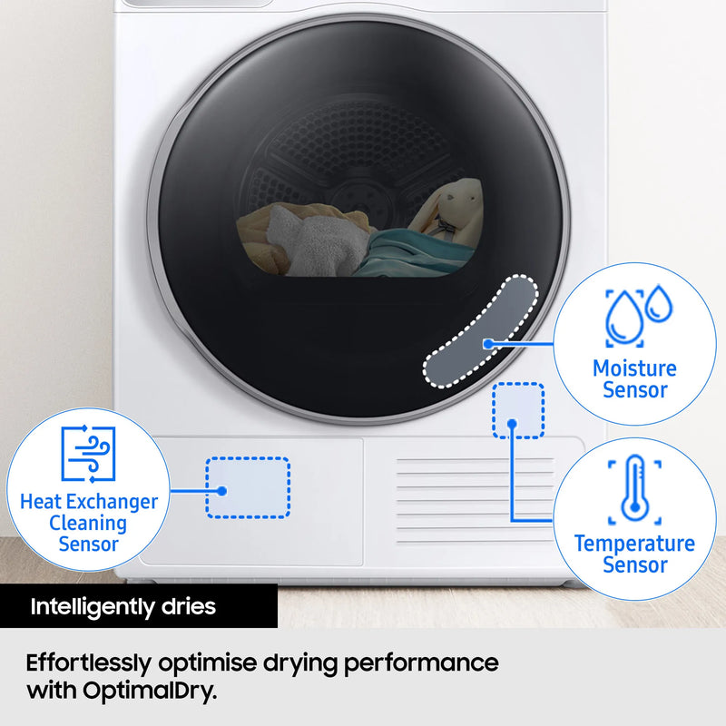 Samsung Series 5 AI Energy 9kg Heat Pump Tumble Dryer White| DV90DG52A0AEEU Samsung Tumble Dryer Redmond Electric, Gorey