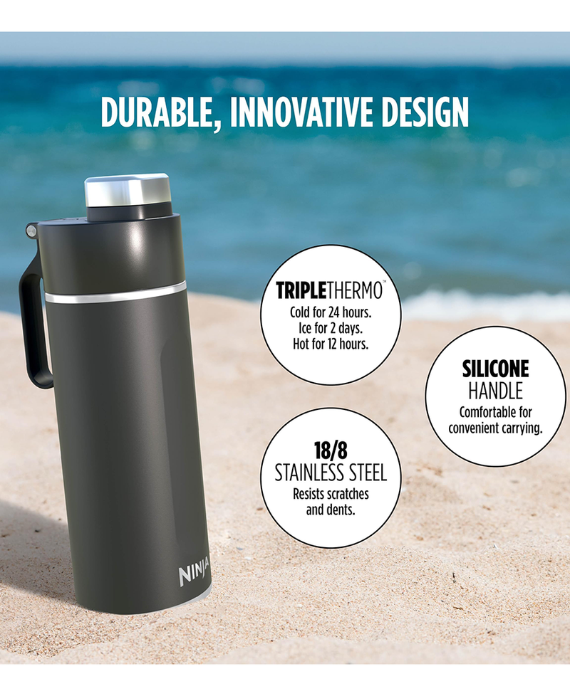 Ninja Thirsti Insulated Travel Bottle - 530ml | Black DW1801EUUKBK Redmond Electric Gorey