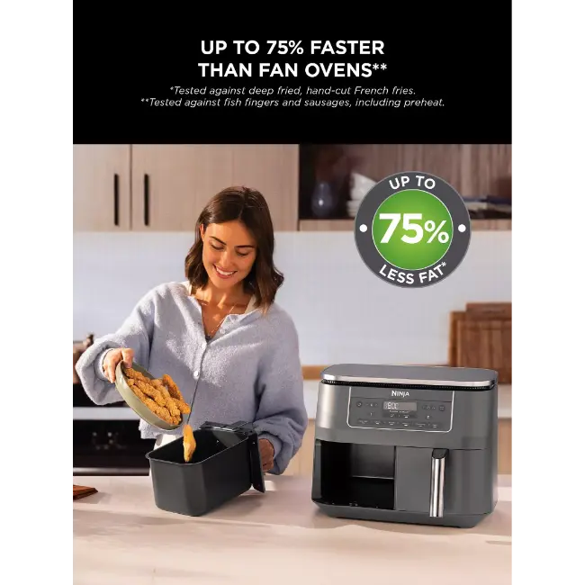 Ninja 6-in-1 Dual Zone Air Fryer 7.6L | Gun Metal Grey - DZ300UK Redmond Electric Gorey