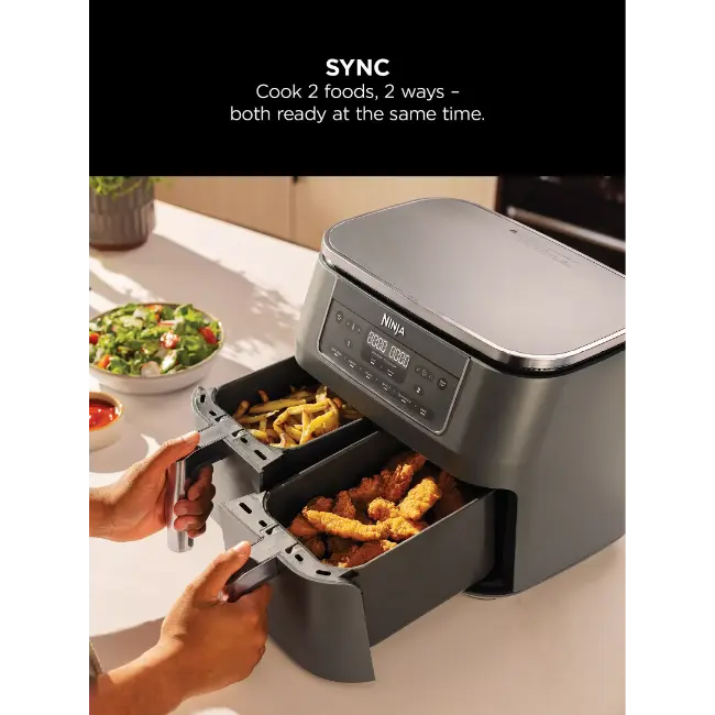 Ninja 6-in-1 Dual Zone Air Fryer 7.6L | Gun Metal Grey - DZ300UK Redmond Electric Gorey