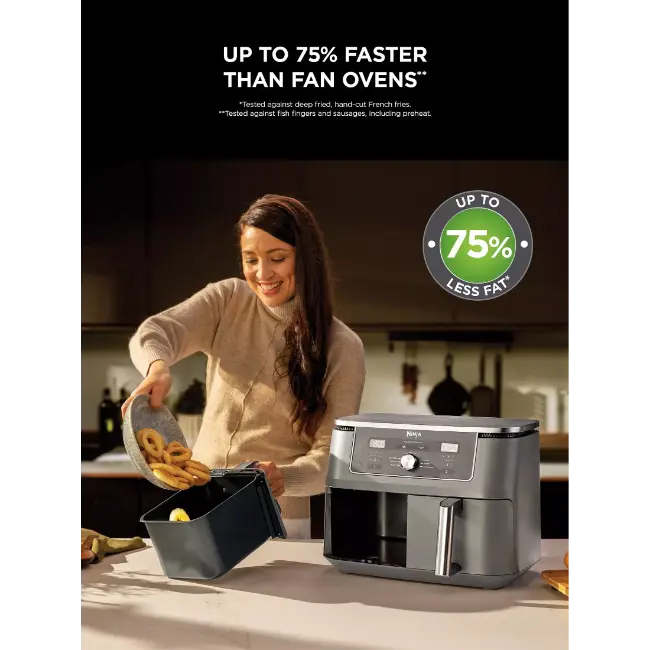 Ninja 6-in-1 Dual Zone Air Fryer 79.5L | Gun Metal Grey - DZ400UK Redmond Electric Gorey
