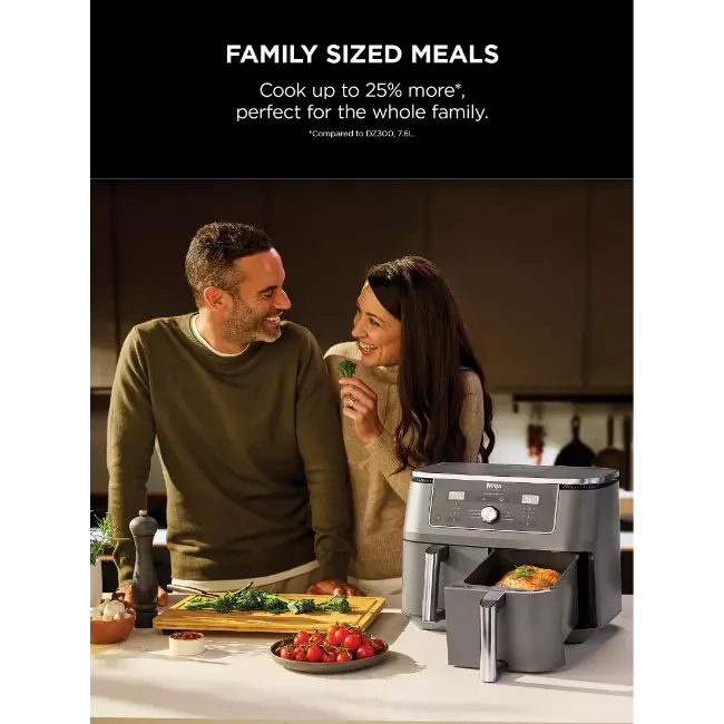 Ninja 6-in-1 Dual Zone Air Fryer 79.5L | Gun Metal Grey - DZ400UK Redmond Electric Gorey