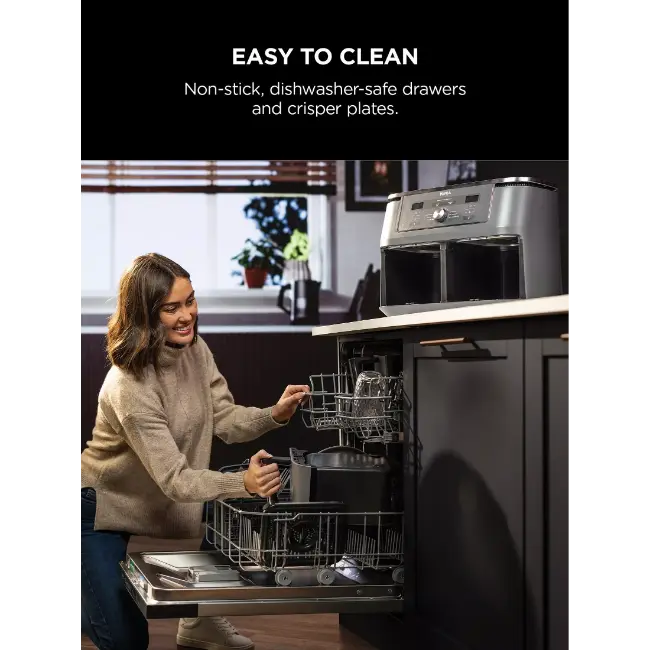 Ninja 6-in-1 Dual Zone Air Fryer 79.5L | Gun Metal Grey - DZ400UK Redmond Electric Gorey