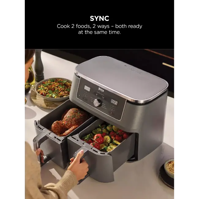 Ninja 6-in-1 Dual Zone Air Fryer 79.5L | Gun Metal Grey - DZ400UK Redmond Electric Gorey