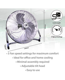 Prem-i-air 18" 110W Air Circulator Fan with 3 Speeds | Chrome EH1868 Redmond Electric Gorey