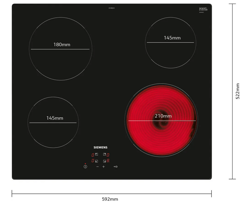 Siemens IQ100 60cm Electric Hob | Black ET61RCEA1E Redmond Electric Gorey