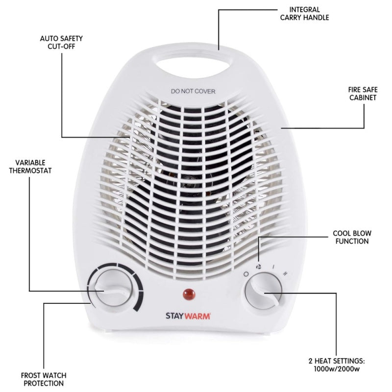 2kW Upright Fan Heater | White - Redmond Electric