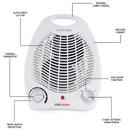 2kW Upright Fan Heater | White