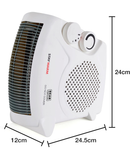 2kW Upright Fan Heater | White