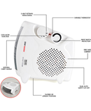 2kW Upright Fan Heater | White