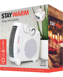 2kW Upright Fan Heater | White