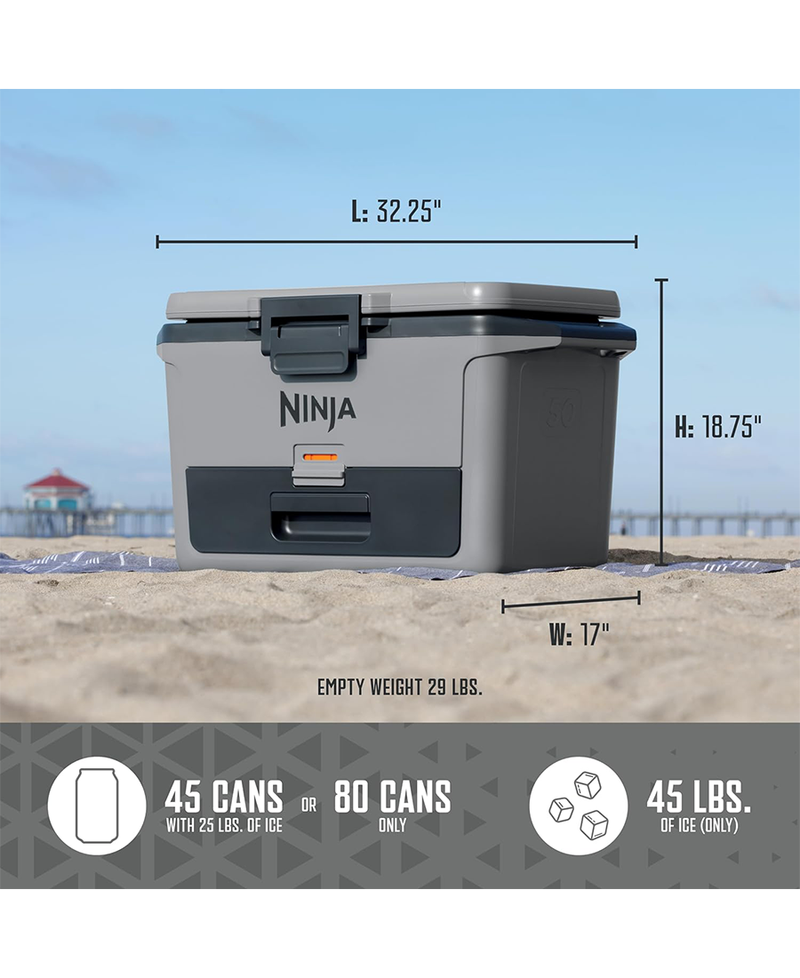 Ninja FrostVault 47L Hard Cooler with Dry Zone | Slate Grey Redmond Electric Gorey