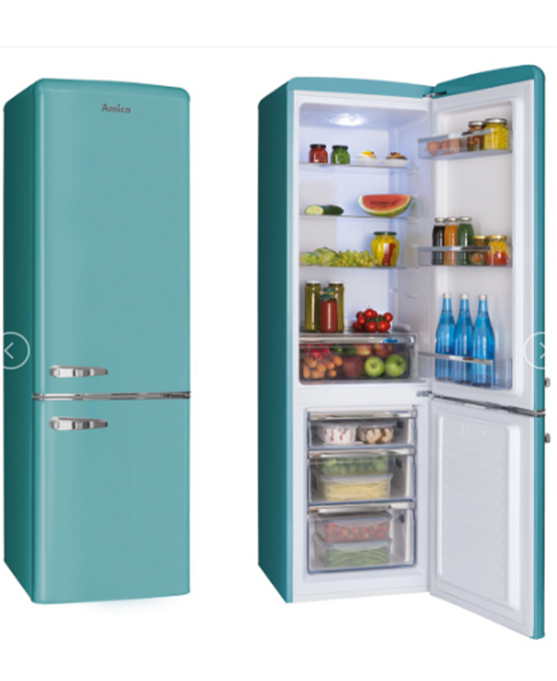 Amica 60/40 Retro Style Fridge Freezer | 181cm (H) | Duck Egg FKR29653DEB Redmond Electric Gorey