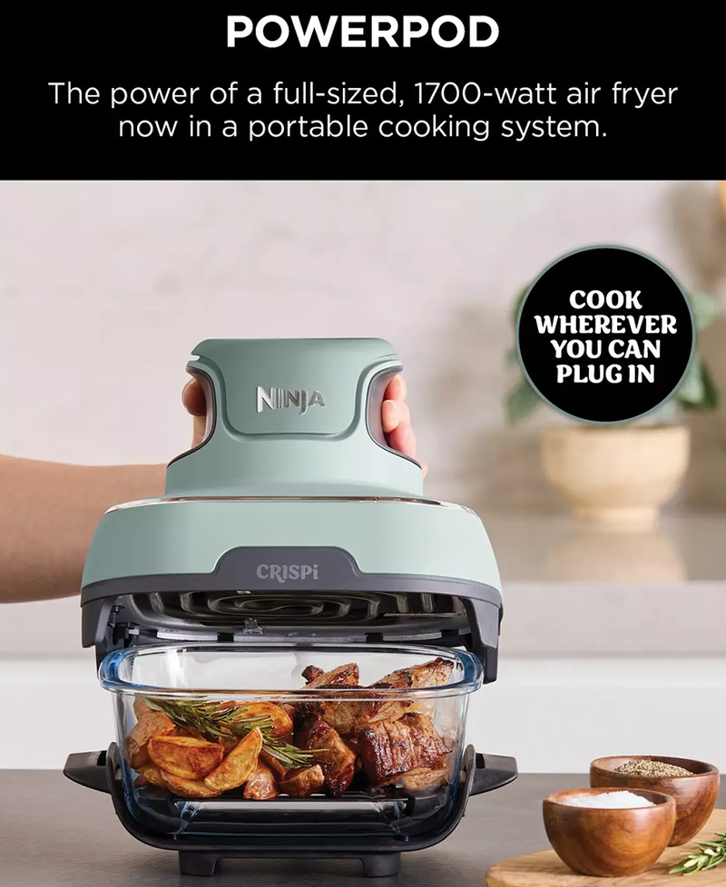 Ninja CRISPi 4-in-1 Portable Glass Air Fryer | Sage - FN101UKSG Redmond Electric Gorey