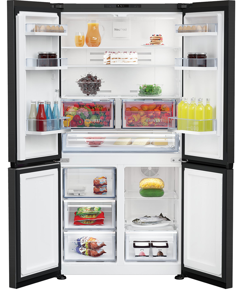 American Fridge Freeze with HarvestFresh | 182cm (H) | Black Steel