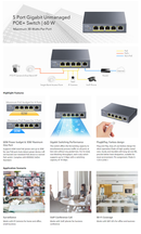 5-Port Gigabit PoE+ 60W Unmanaged Switch