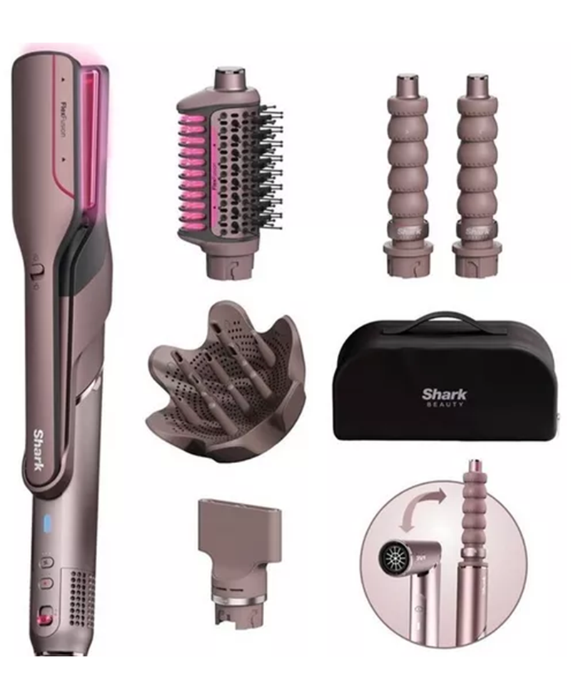 Shark FlexFusion Straight 5-in-1 Air Styler & Dryer & Ceramic Straightener with Case | Cosmic Blush HD652SUK Redmond Electric Gorey