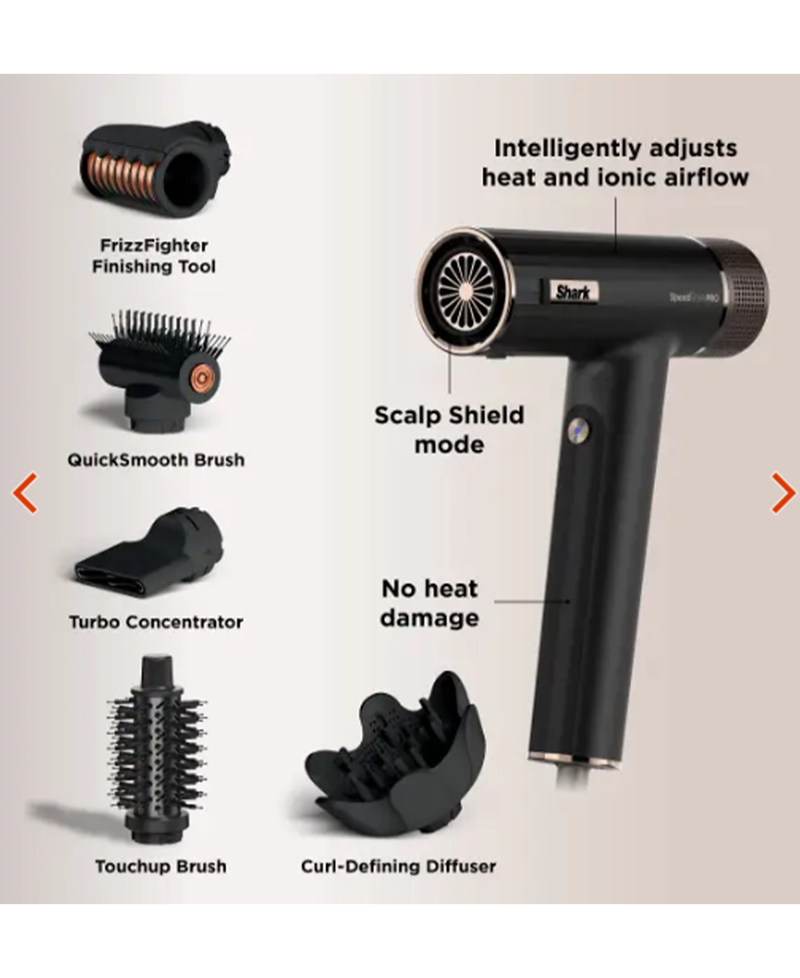 Shark SpeedStyle Pro 5-in-1 High-Velocity Hair Dryer System | Black HD752UK Redmond Electric Gorey