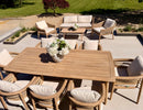 Hera 8 Seat Rattan Dining Wooden Set with Rectangular Table