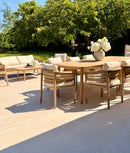 Hera 8 Seat Rattan Dining Wooden Set with Rectangular Table