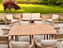 Hera 6 Seat Rattan Dining Wooden Set with Rectangular Table