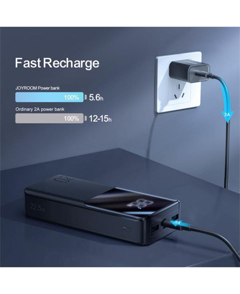 Joyroom LED Digital Display Super Fast Charging Power Bank 22.5W 20000Mah | Black HL-PB192 Redmond Electric Gorey 