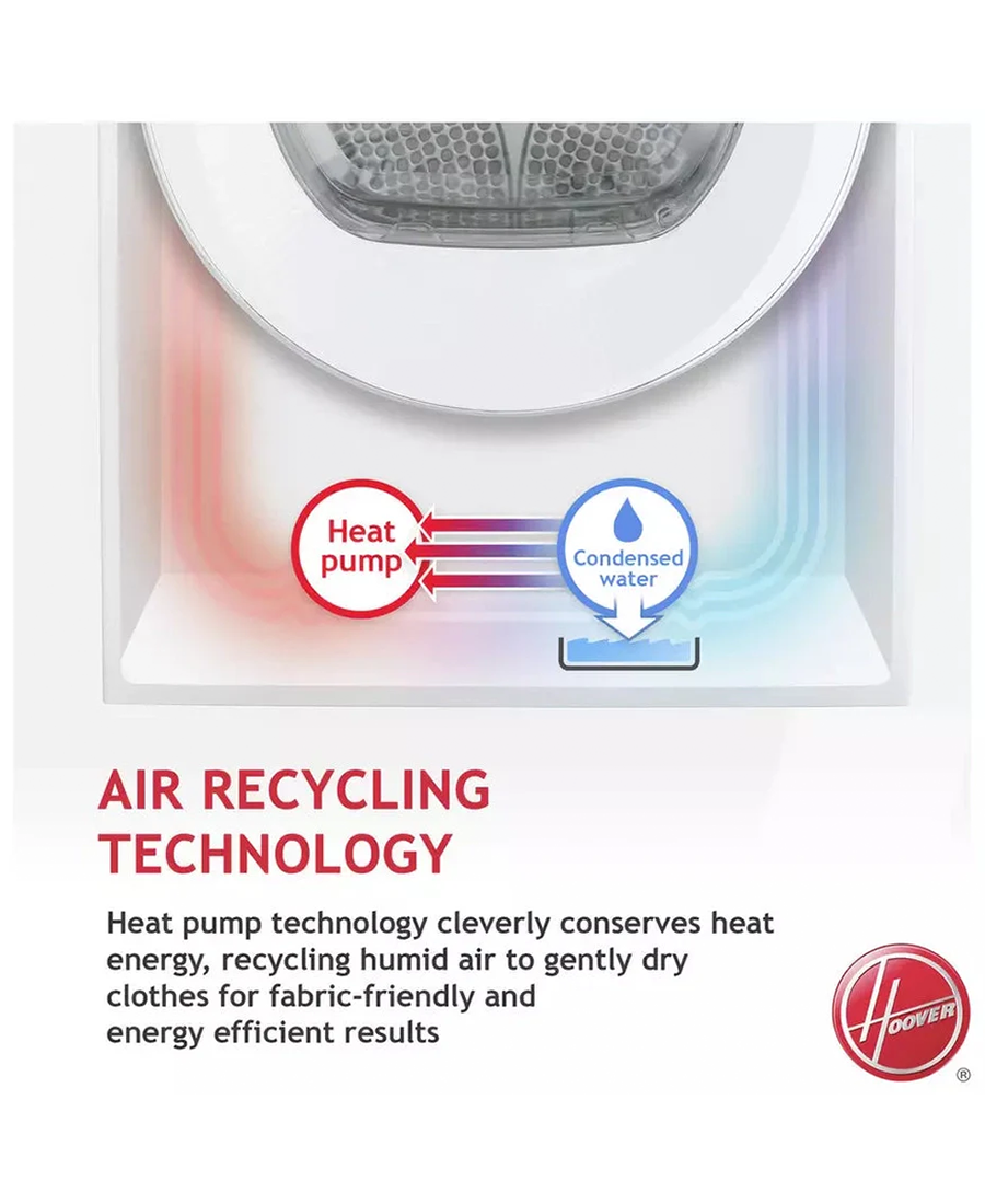 Hoover 8kg A++ Heat Pump Dryer with Sensor Drying | White - HLEH8A2DE-80 Redmond Electric Gorey