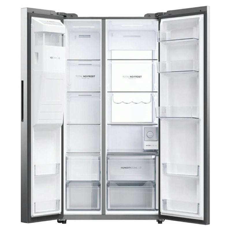 Haier SBS 90 Series 7 American Fridge Freezer | Platinum Inox - HSW79F18CIMM Redmond Electric Gorey