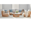 Woodland Daybed Wooden Cushion Lounge Set with Table | Light Teak Redmond Electric Gorey