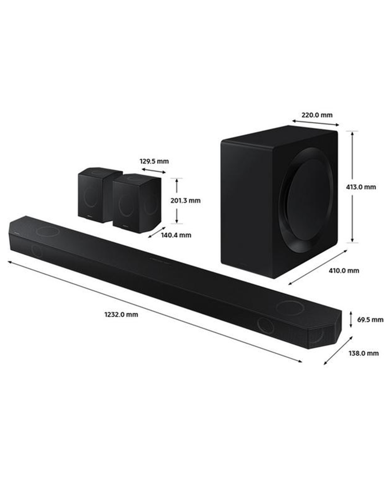 Samsung Q-Series 11.1.4ch Cinematic Soundbar with Subwoofer and Rear Speakers | Black HW-Q990D/XU Redmond Electric Gorey