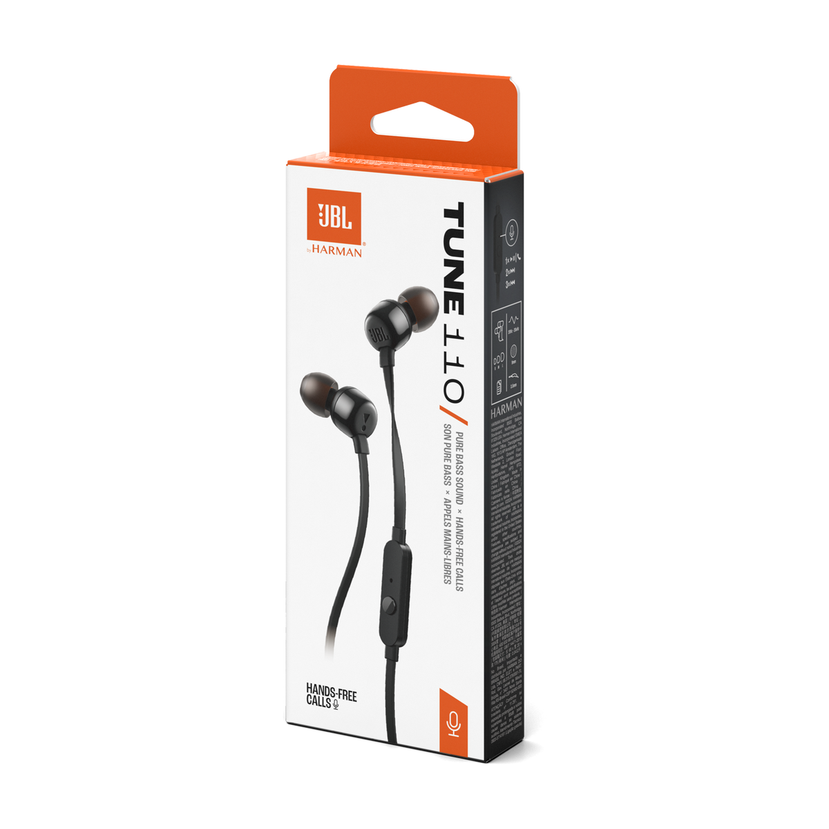 JBL T110 Wired Earbuds Black product image
