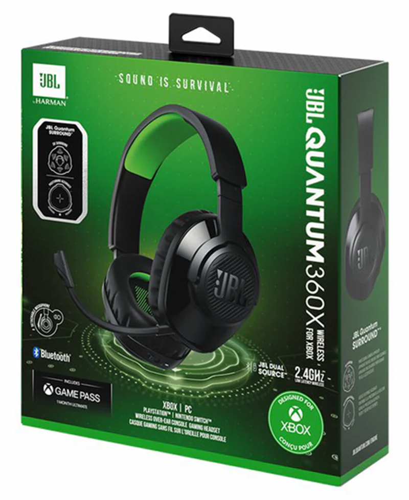 JBL Quantum 360X 40mm Driver Console Wireless Gaming Headset | Black & Green Redmond Electric Gorey