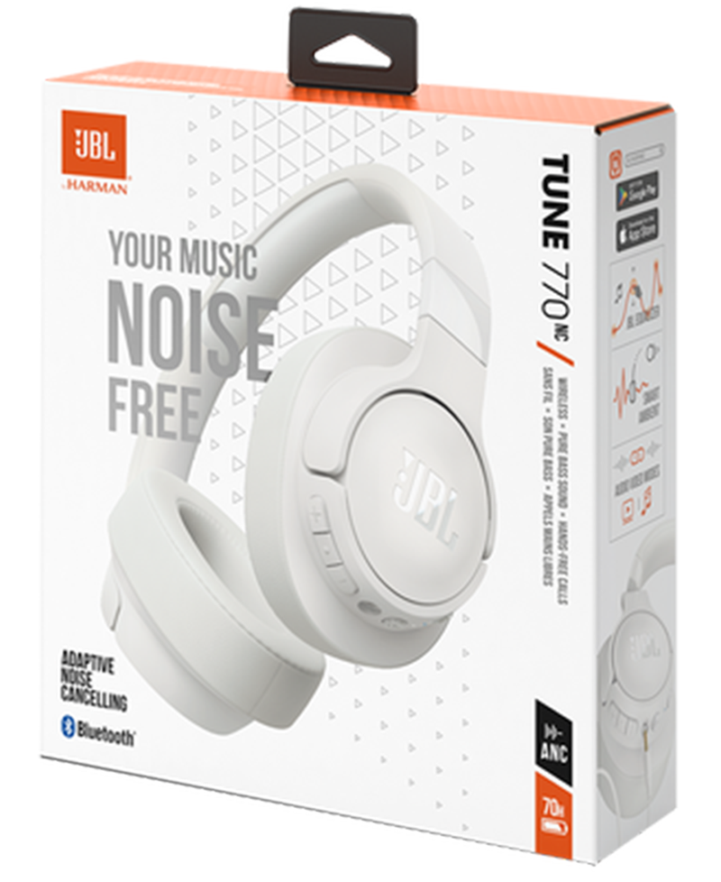 JBL Tune 720BT Wireless Bluetooth Noise-Cancelling Over-Ear Headphones | White JBLT770NCWHT Redmond Electric Gorey