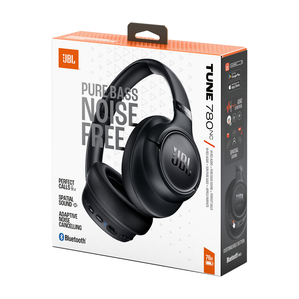 JBL Tune 780NC Wireless Over-Ear Noise-Cancelling Headphones Black product image
