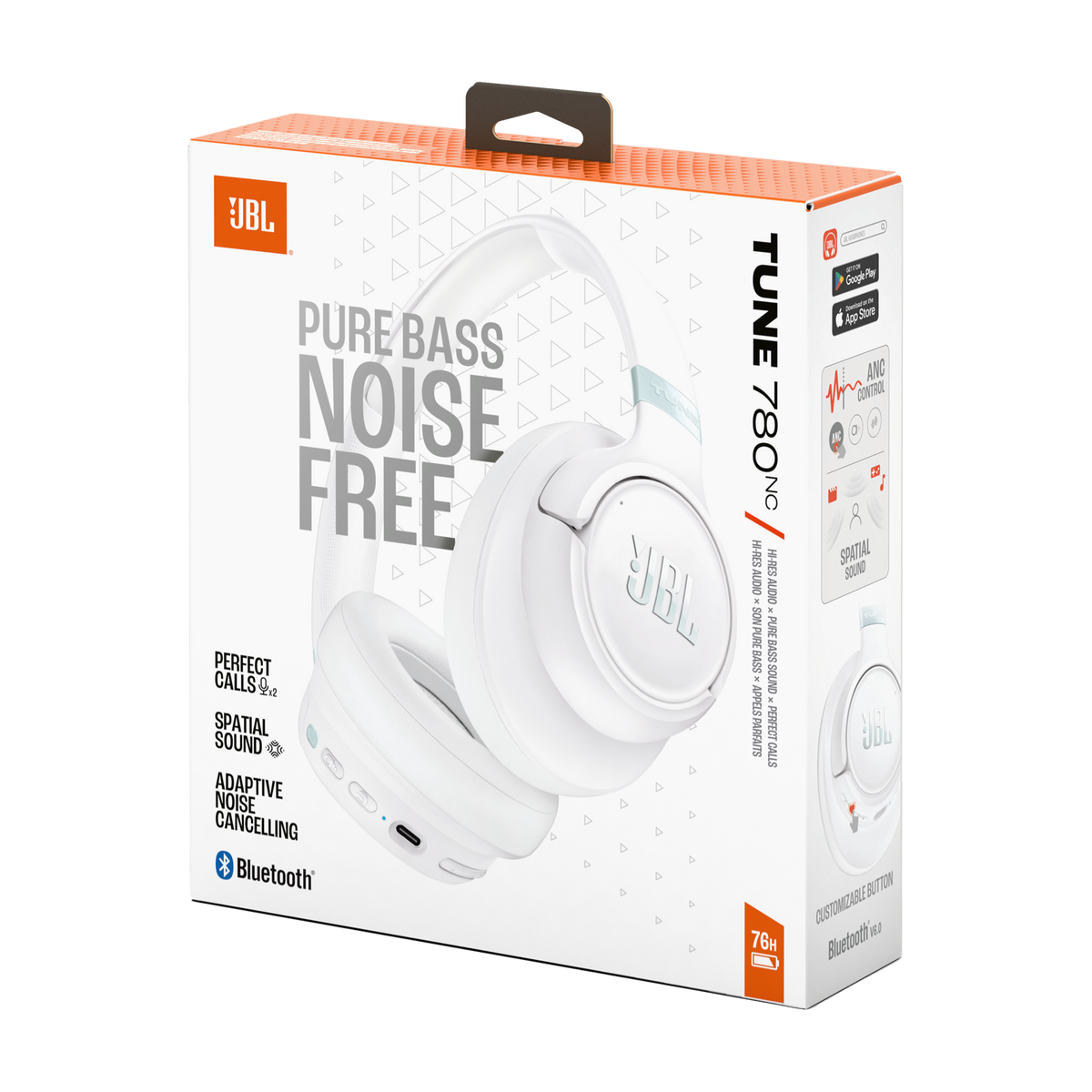 JBL Tune 780NC Wireless Over-Ear Noise-Cancelling Headphones White product image